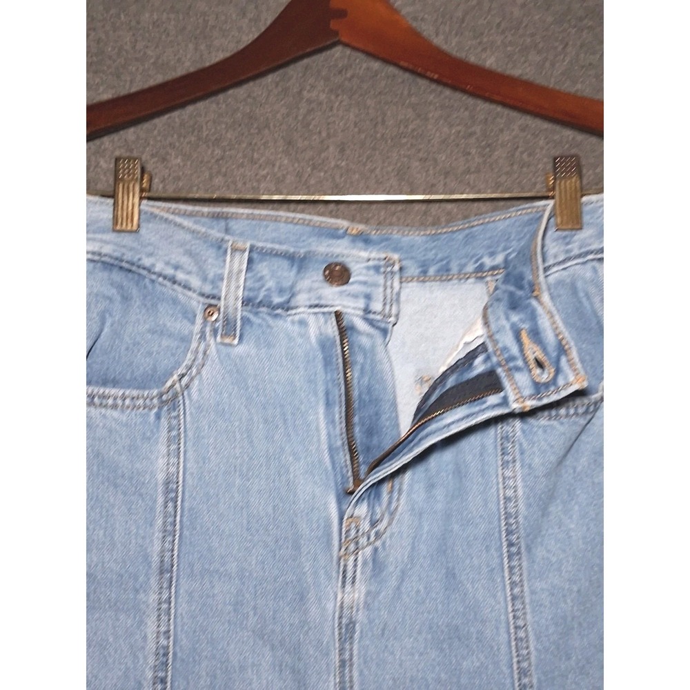 Levi's Fit and Flare Womens Denim Paneled Midi Skirt Size 26 Light  Blue Hippie - Picture 4 of 11